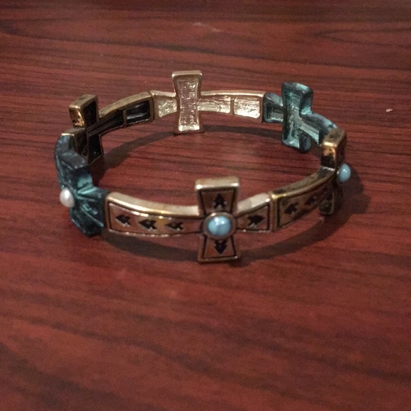 Versona Cross Bracelet - Silver & Turquoise - Picture 7 of 7